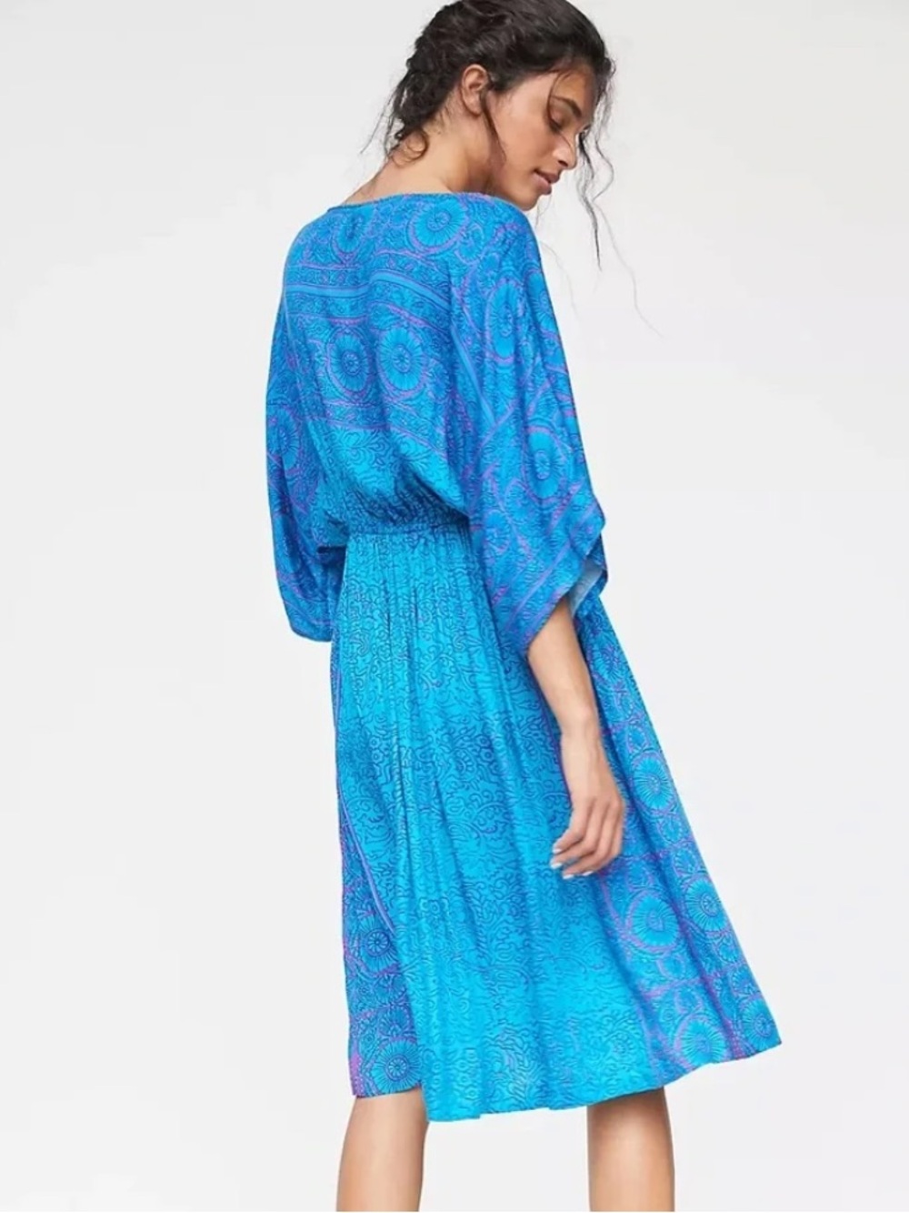 TINY by ANTHROPOLOGIE NWOT Annmarie Midi Dress in Blue Motif - Picture 3 of 9
